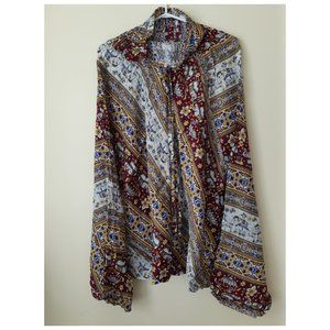 (B1)100% Rayon Harem Pants Elephants&Flowers Prt